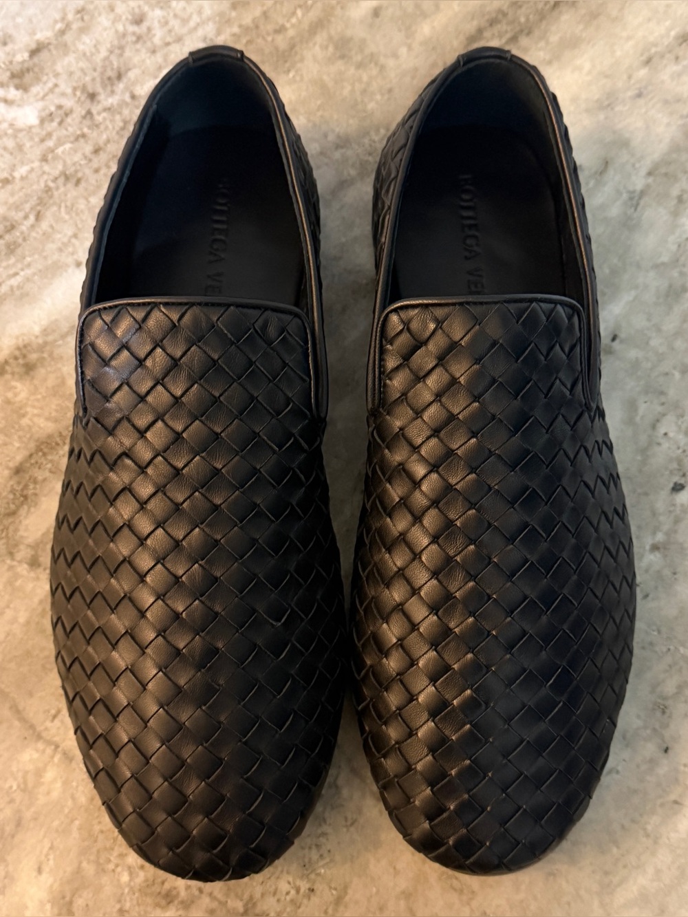 Bottega Veneta Sunday Slipper Black Nero Intrecciato Leather 44 / 11 Woven New